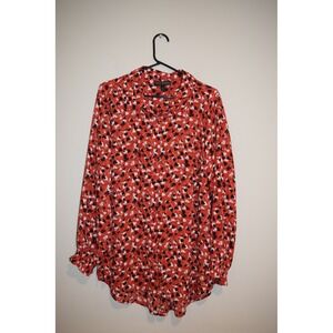 Lane Bryant Floral Print Blouse Top Womens‎ Plus Size 18/20 Red Black White